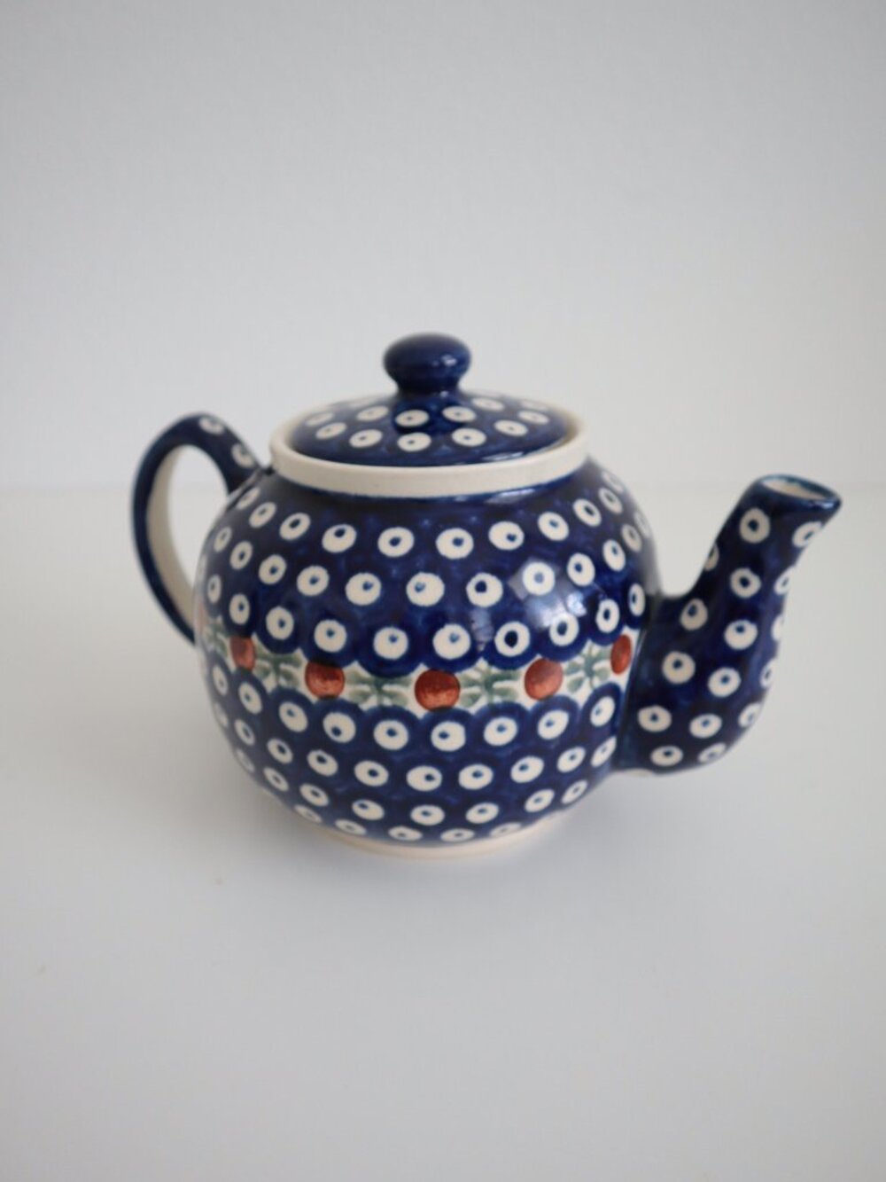 Hand Made Boleslawiec Polish Pottery Blue Eyes Teapot